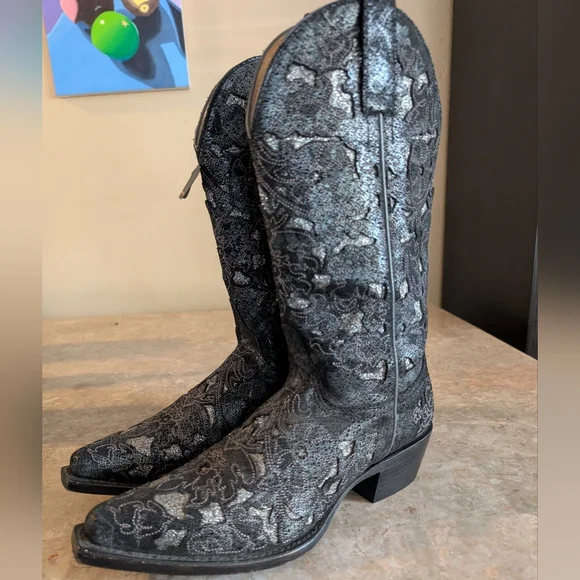 Shyanne Bittersweet Western Boots -Snip Toe - Genuine Leather Women's Size 7.5 - Picture 2 of 14